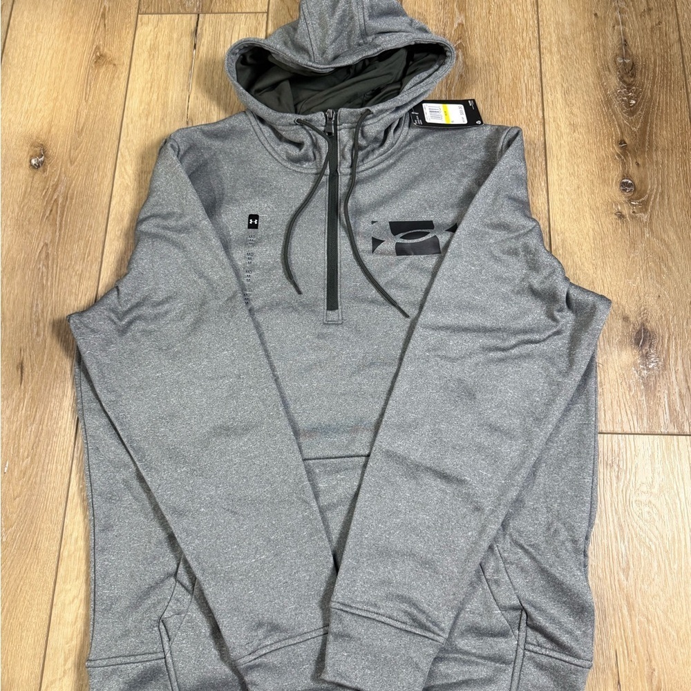 Under Armour Rival Fleece 1/4 Zip Pullover Gray Mens M Loose Fit